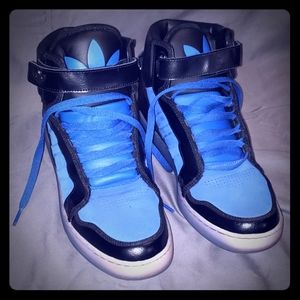 Adidas Black and Blue Shoes. Size 12